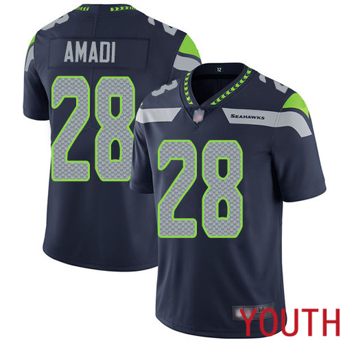 Seattle Seahawks Limited Navy Blue Youth Ugo Amadi Home Jersey NFL Football 28 Vapor Untouchable